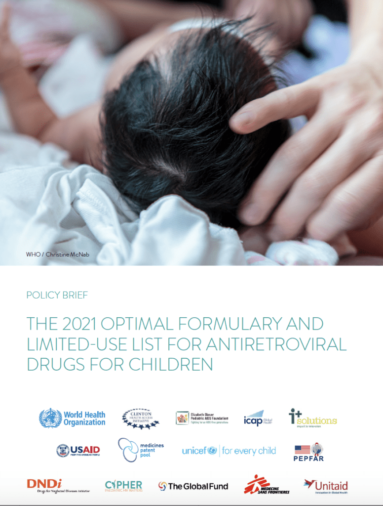 The 2021 optimal formulary and limited-use list for antiretroviral drugs for children – WHO policy brief