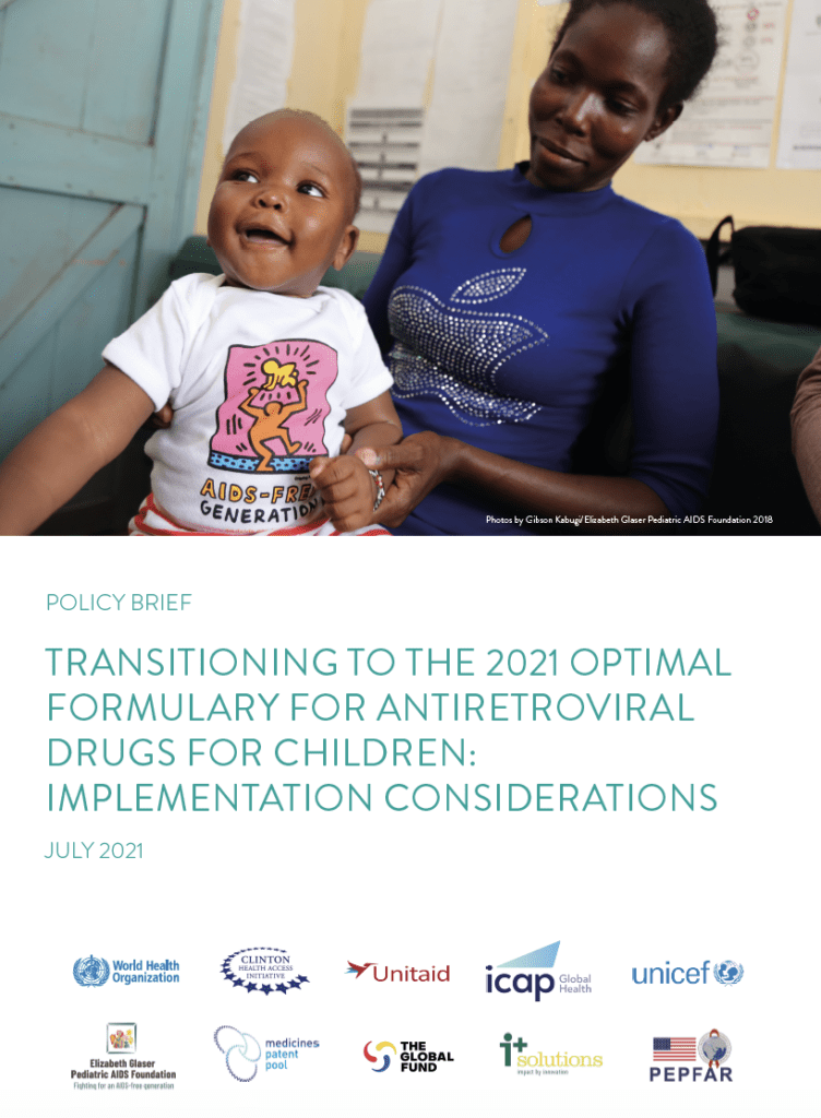 Transitioning to the 2021 optimal formulary for antiretroviral drugs for children: implementation considerations – WHO policy brief